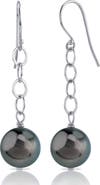 The Pearl Source Tahitian South Sea Round Pearl Dangling Tincup Earrings