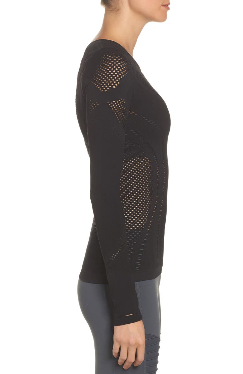 Alo Lark Mesh Inset Long Sleeve Yoga Top, Alternate, color, 