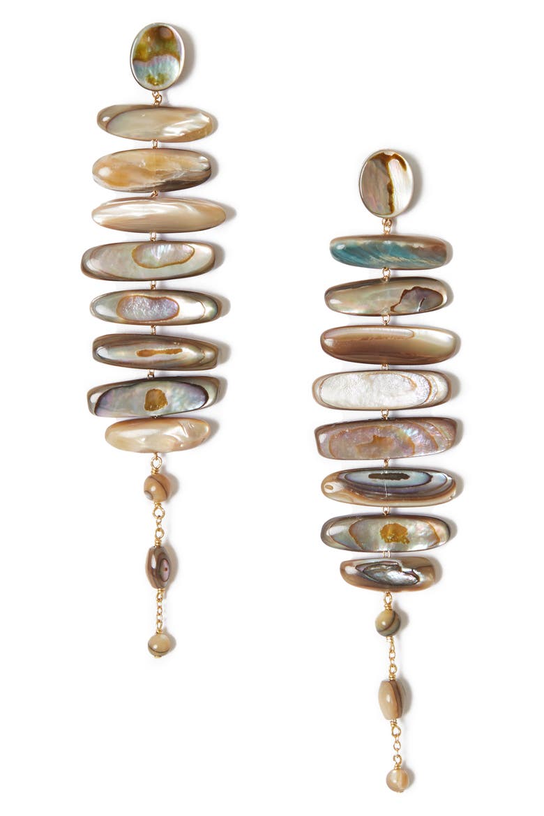 Mizumi Abalone Drop Earrings, Main, color, ABALONE