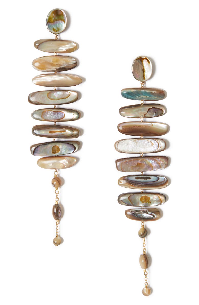 Chan Luu Mizumi Abalone Drop Earrings, Main, color, Abalone