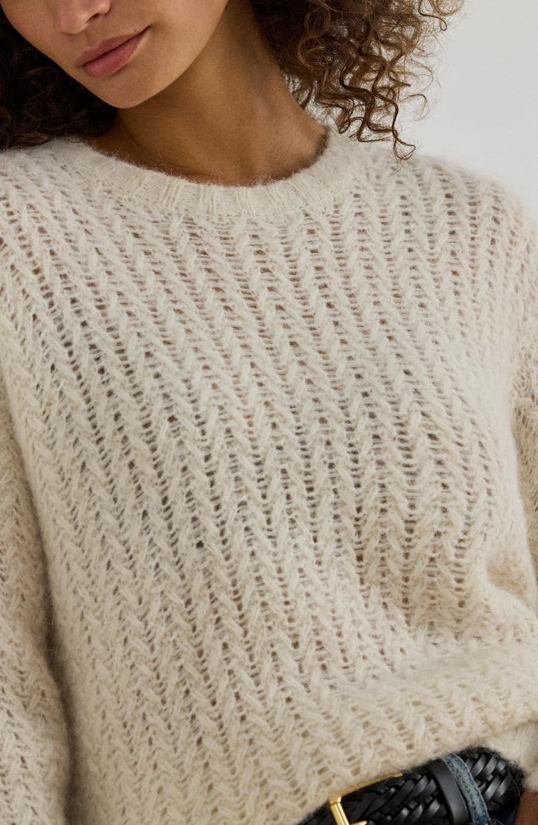 Lauren Ralph Lauren Oversize Open Stitch Sweater, Alternate, color, Mascarpone Cream