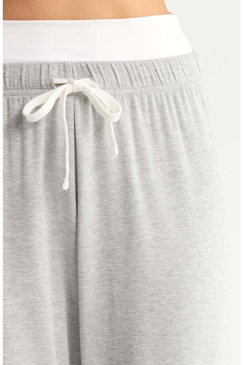 Andie Dual Waist Sweatpants, Alternate, color, HEATHER GREY/ WHITE