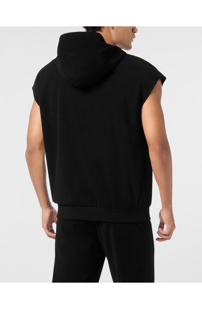PLEIN SPORT Sponge Sleeveless Hoodied Vest, Alternate, color, Black