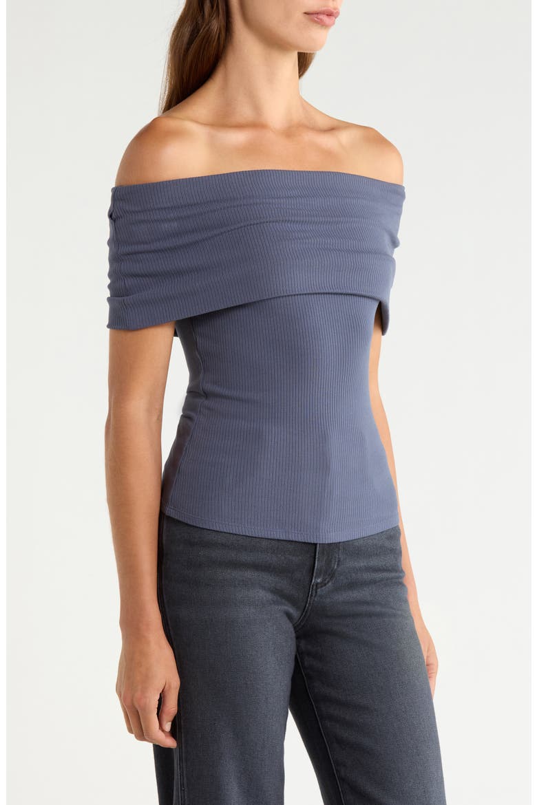 Rosarita Rib Knit Off the Shoulder Top, Alternate, color, PACIFIC BLUE