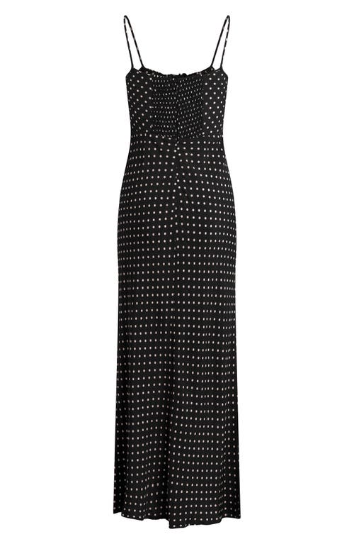 Favorite Daughter The One That Got Away Dress In Black/ivory Ditsy Dot