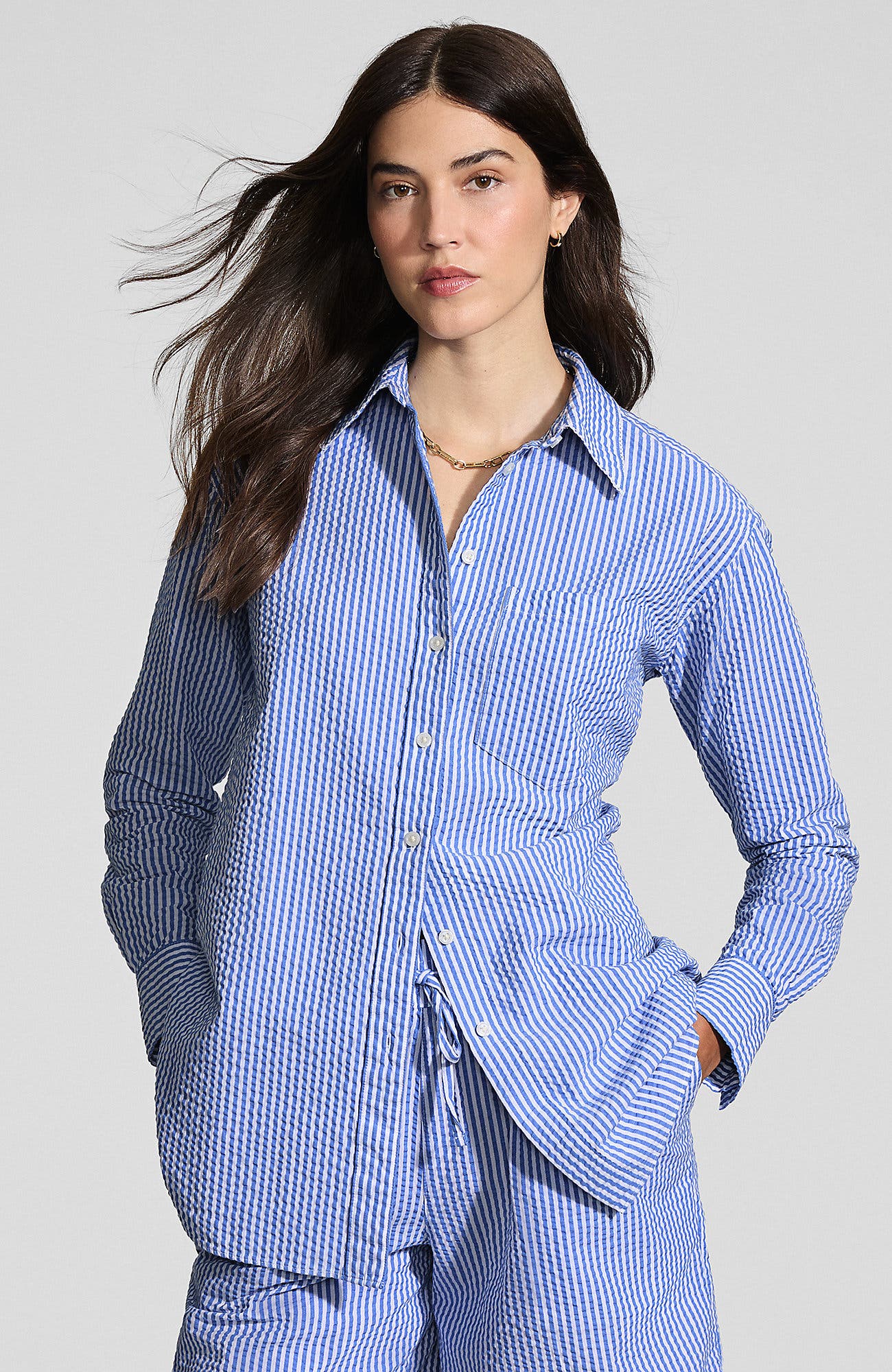 Clear Blue/White Stripe