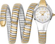 Just Cavalli Snake Wraparound Bracelet Watch, 22mm x 35mm