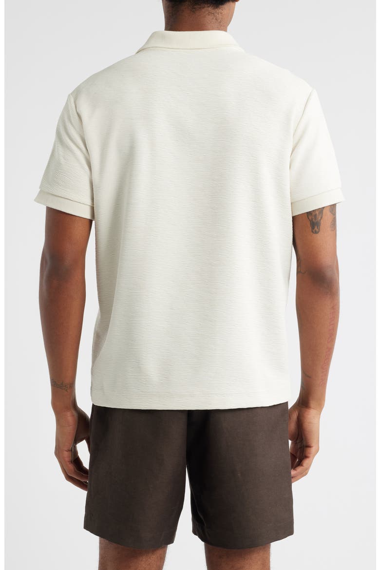 Wave Texture Johnny Collar Polo, Alternate, color, IVORY DOVE