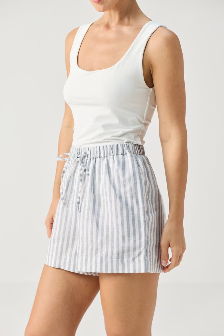 Relaxed Fit Striped Shorts, Alternate, color, Striped Linen