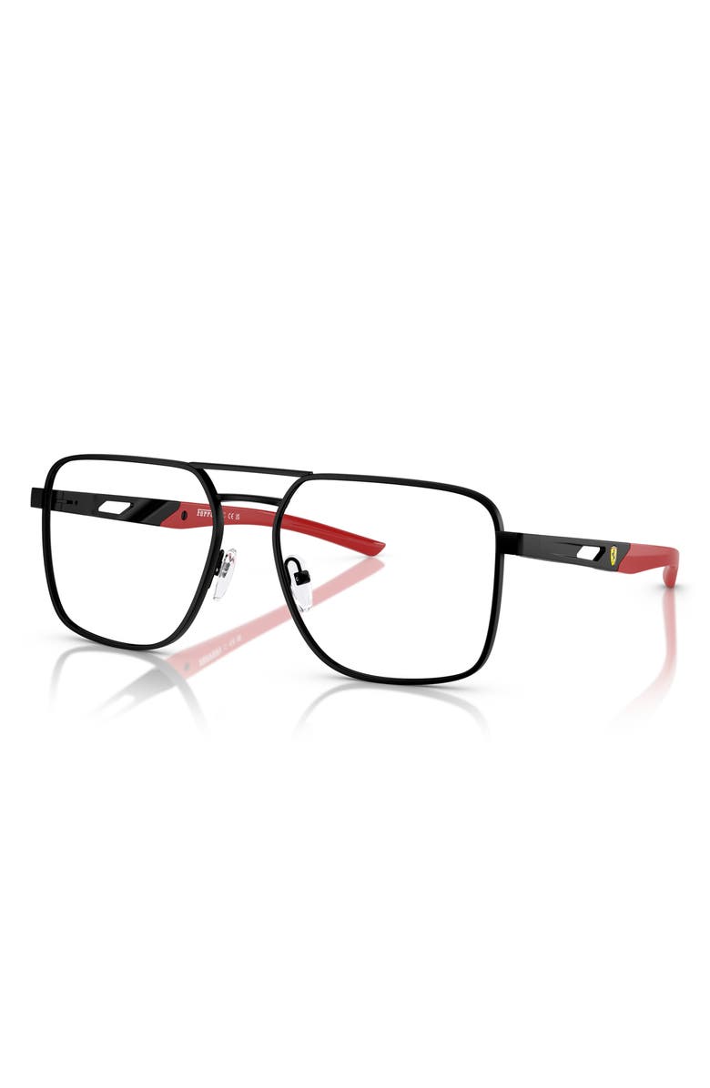 Scuderia Ferrari 56mm Square Optical Glasses, Alternate, color, Matte Black