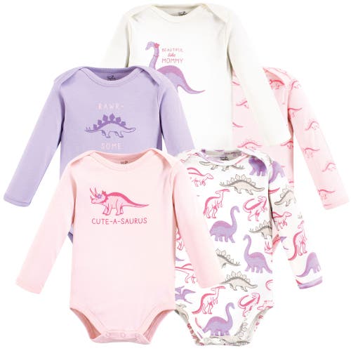 Touched By Nature Little Soft Organic Cotton Long-sleeve One-piece Essentials In Pink