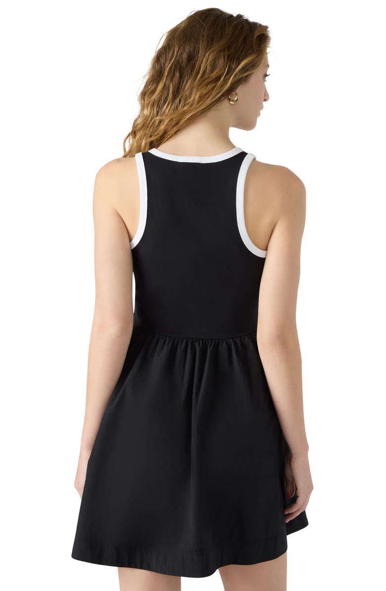 Steve Madden Tottenham Mixed Media Minidress, Alternate, color, Black/ White
