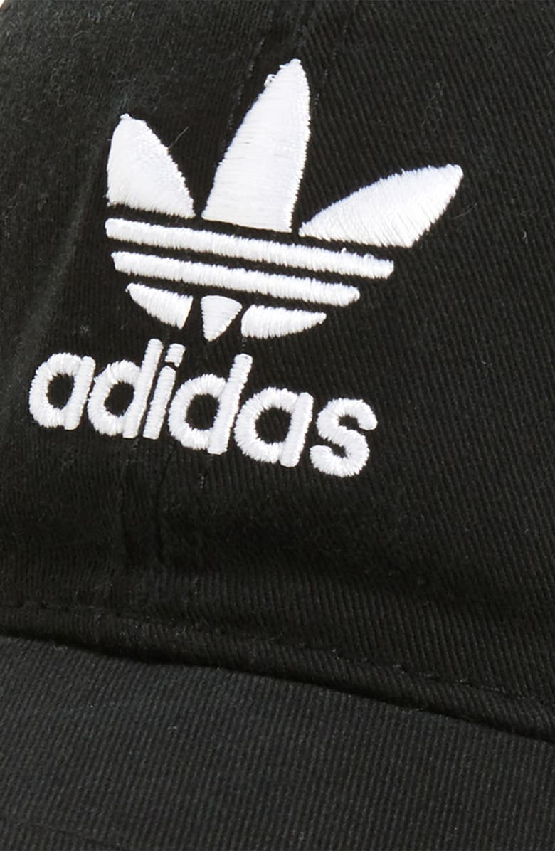 adidas Originals Relaxed Baseball Cap, Alternate, color, Black/ White