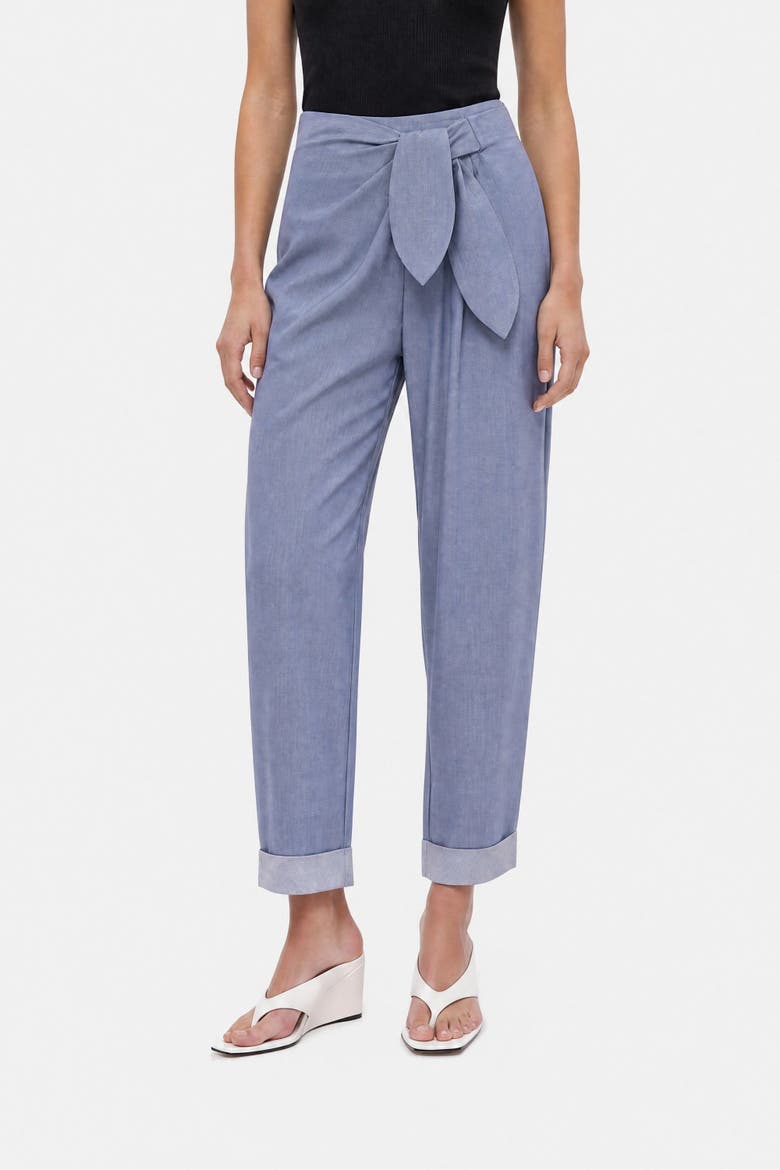 Textured Straight Leg Trousers, Alternate, color, Blue