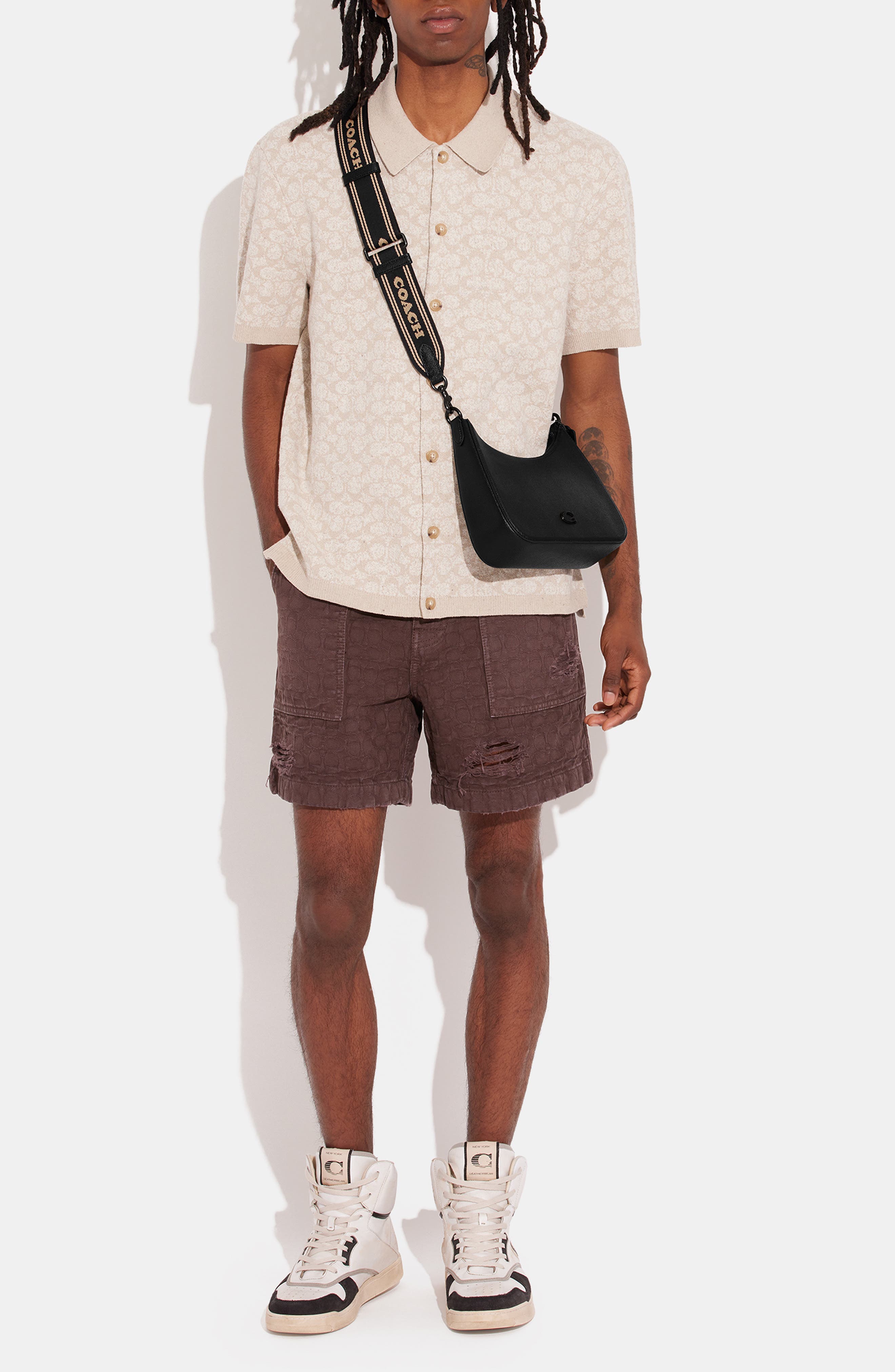 COACH Crossgrain Leather Hobo Crossbody Bag, Alternate, color, 