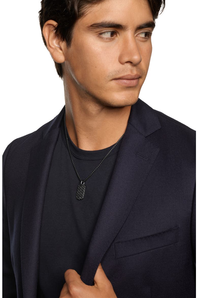 Men's Sculpted Cable Tag in Black Titanium with Black Diamonds, 27mm, Alternate, color, BLACK TITANIUM