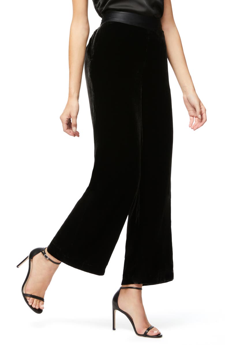 Good American The Luxe Crop Velvet Pants, Alternate, color, 