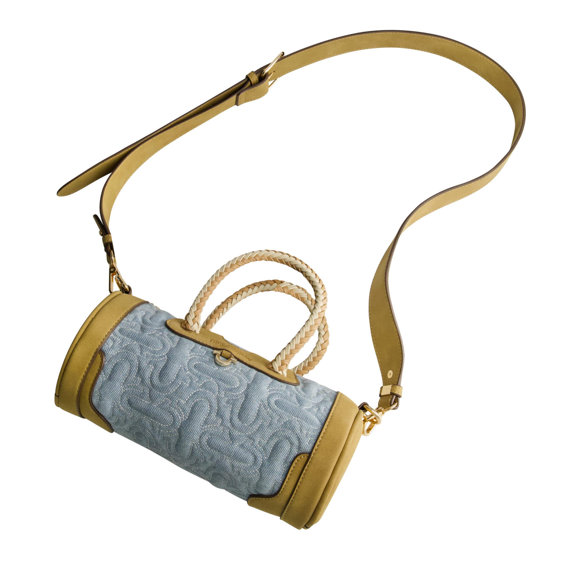 True Religion Quilted Horseshoe Mini Duffel Crossbody Bag, Alternate, color, Denim