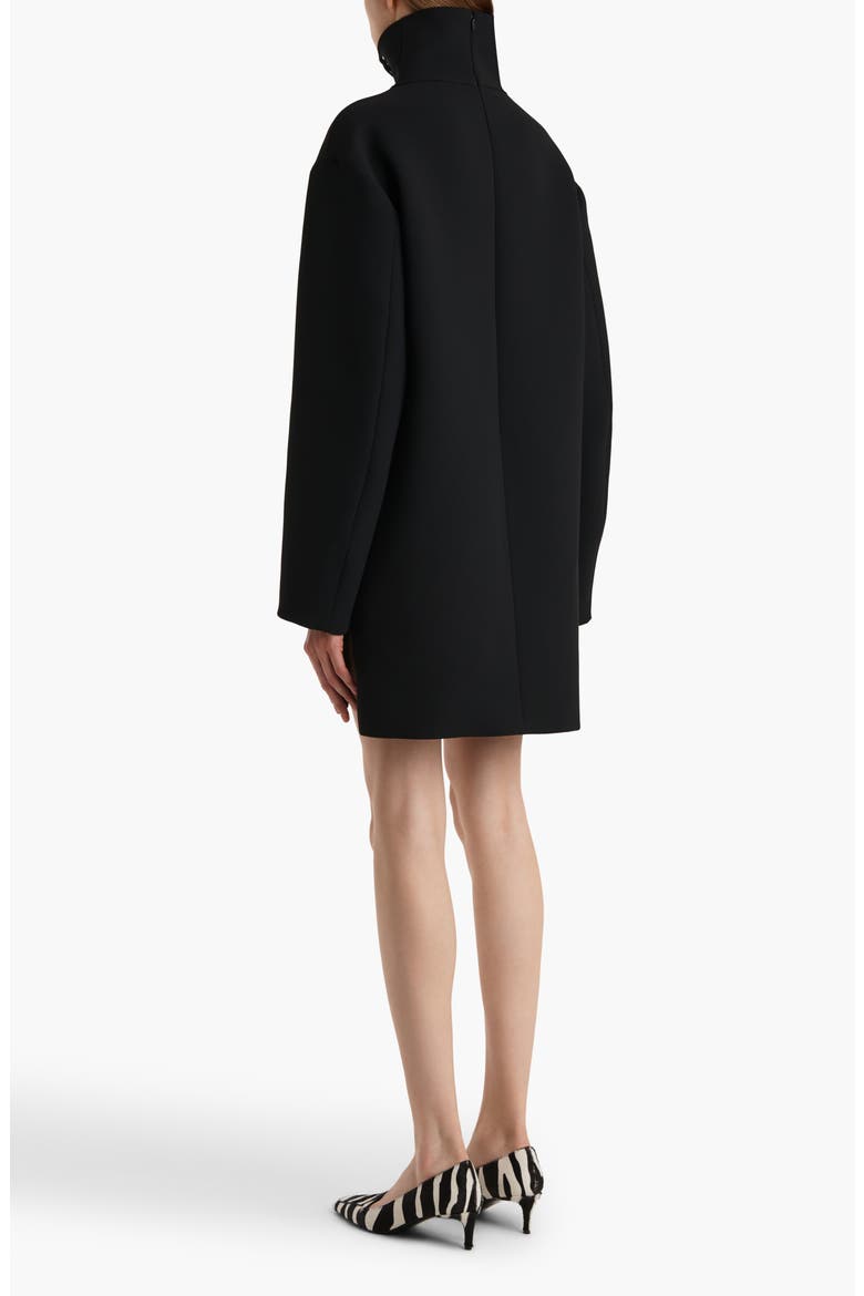 Lee Lace-Up Long Sleeve Double Face Crepe Dress, Alternate, color, BLACK