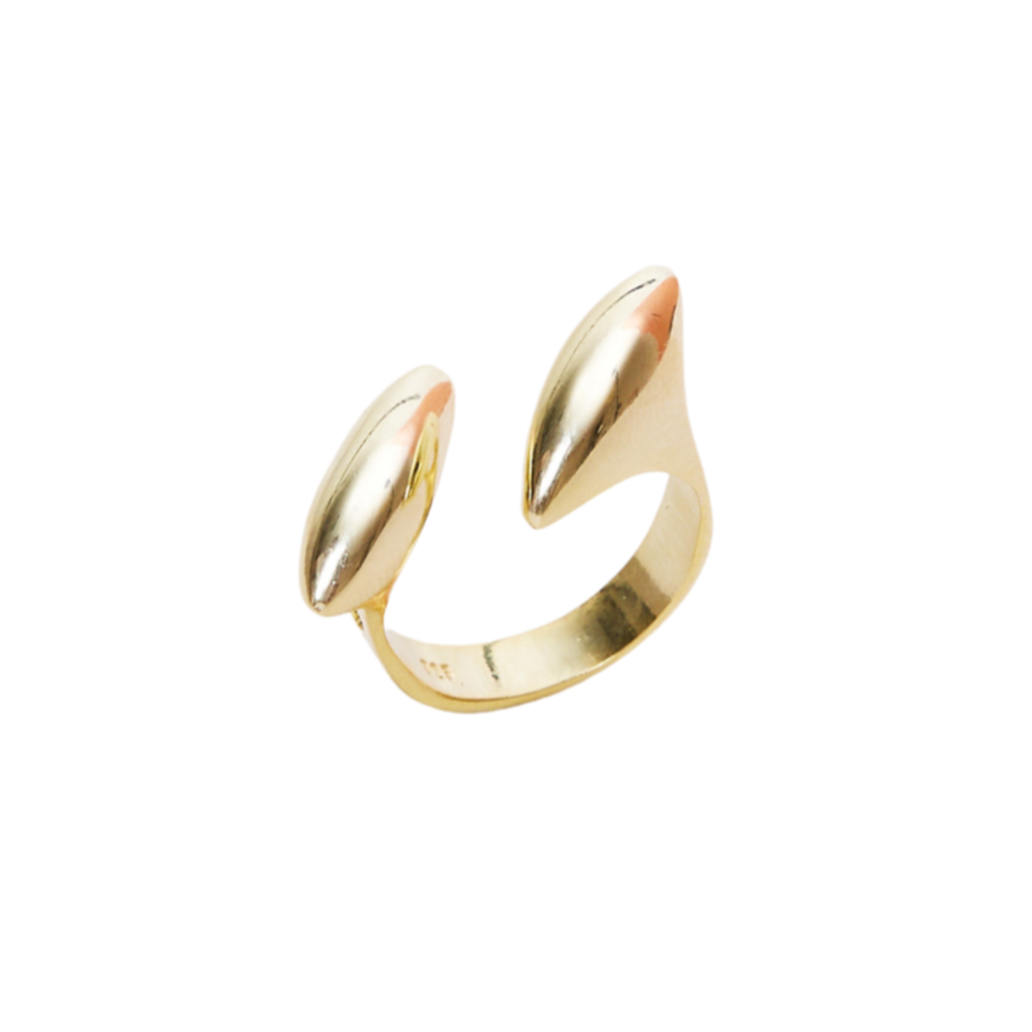 Spero London Double Marquise Sterling Silver Adjustable Ring In Gold