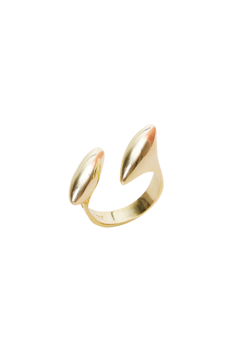 Spero London Double Marquise Sterling Silver Adjustable Ring, Main, color, Gold