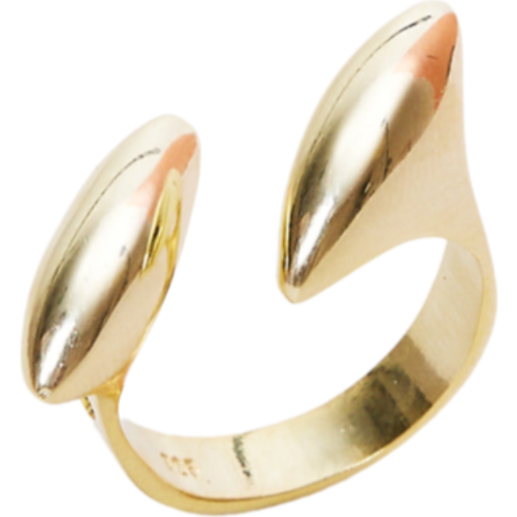 Spero London Double Marquise Sterling Silver Adjustable Ring In Gold
