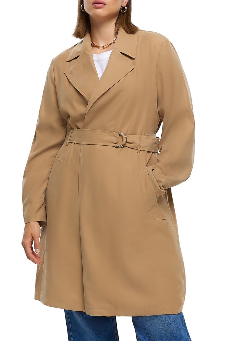 Belted Trench Coat, Main, color, BEIGE