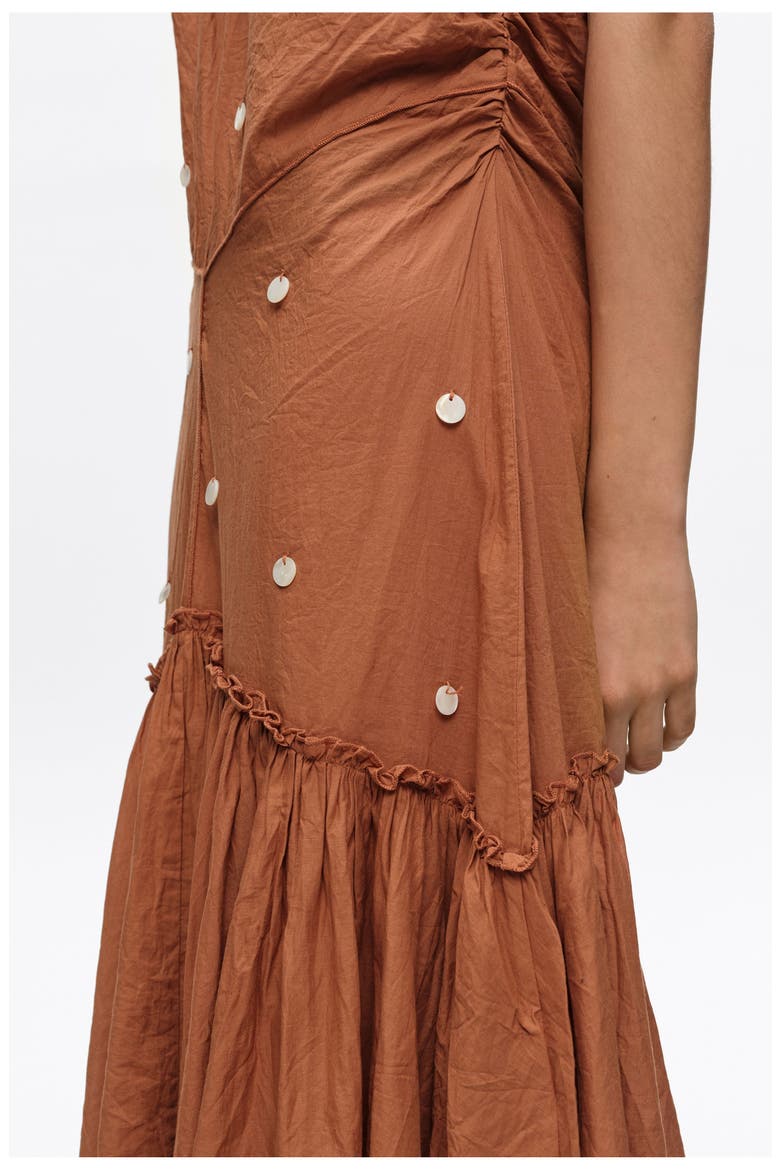 Ruched Strapless Dress, Alternate, color, TOFFEE