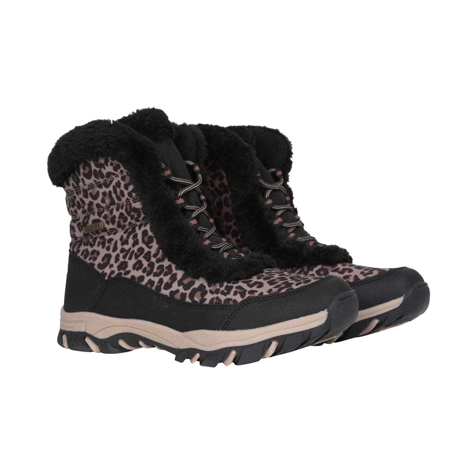 Ohio Leopard Print Thermal Snow Boots, Main, color, Black