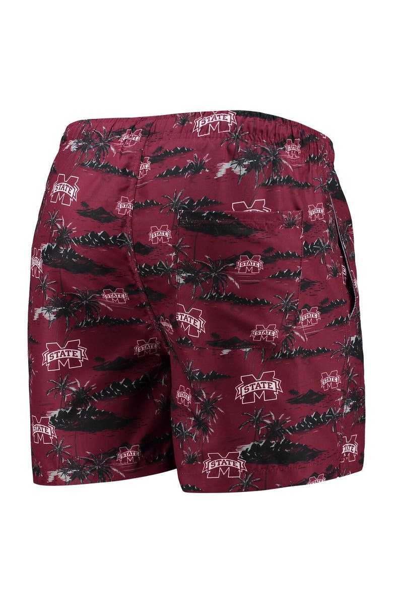 FOCO Men's FOCO Maroon Mississippi State Bulldogs Island Palm Swim Trunks, Alternate, color, Maroon