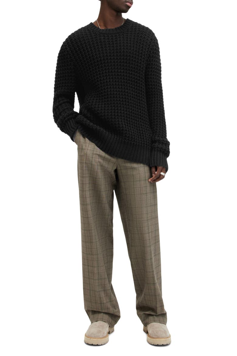 Illund Texture Stitch Sweater, Alternate, color, BLACK