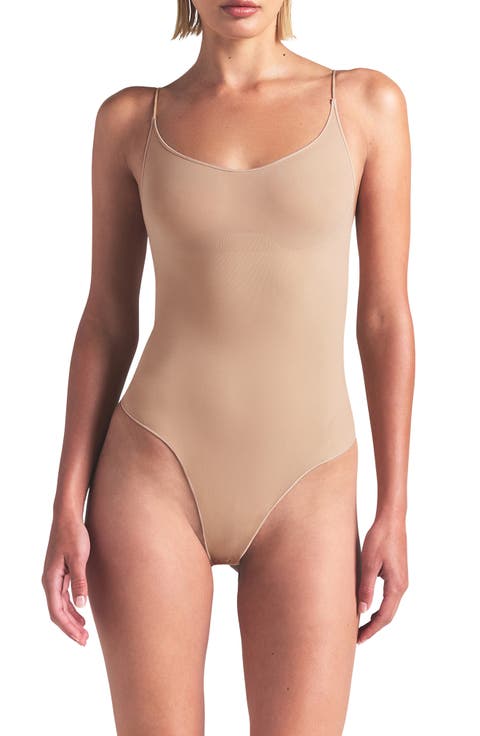 Sheer Seamless Thong Bodysuit