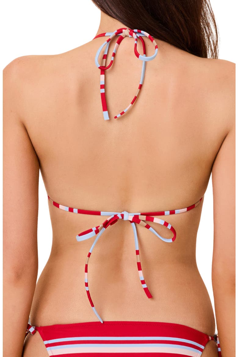 The Iris Triangle Bikini Top, Alternate, color, CRANBERRY COPENHAGEN STRIPE