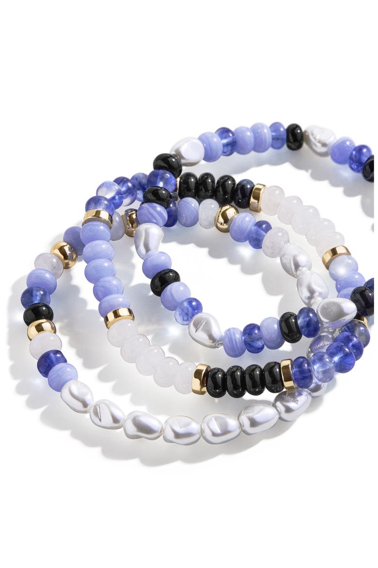 Kai Set of 3 Beaded Bracelets, Main, color, BLUE/ CLEAR MULTI COLOR