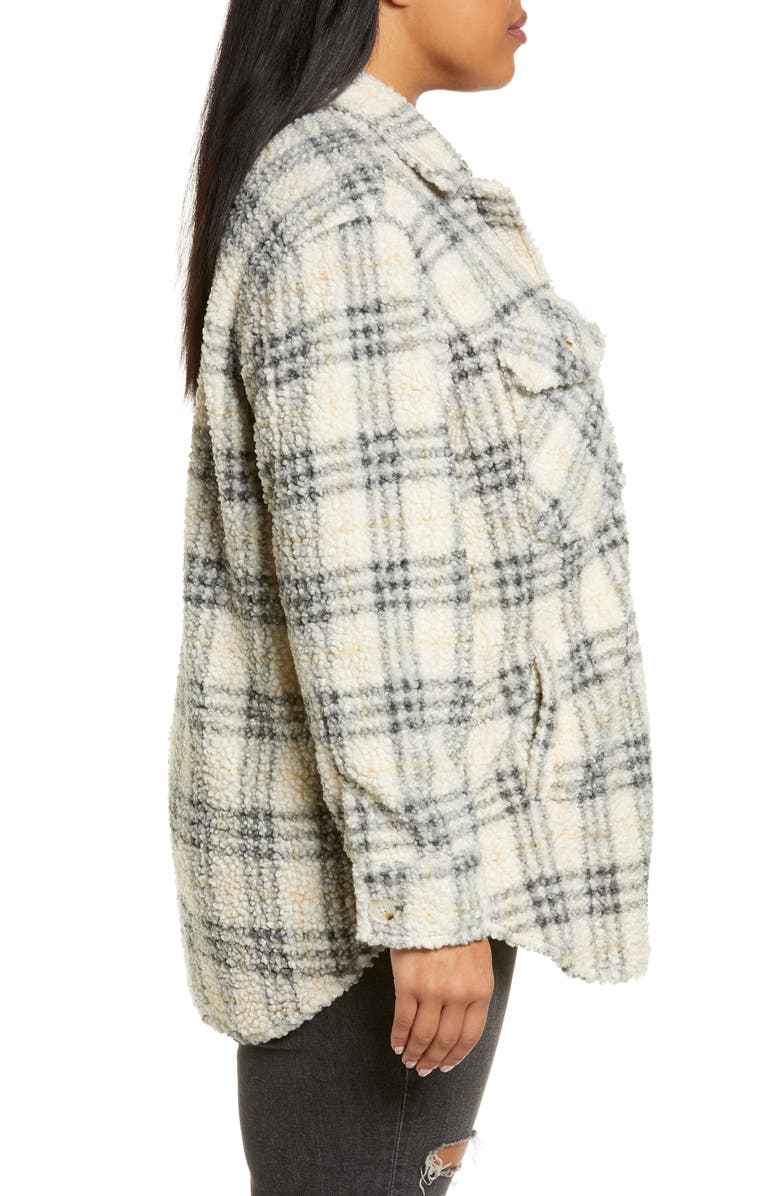 BLANKNYC Plaid High Pile Fleece Button-Up Shirt, Alternate, color,