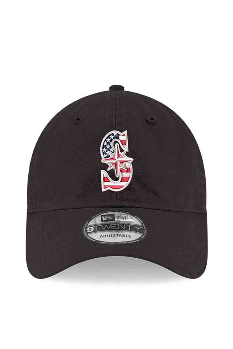Men's New Era Black Seattle Mariners America 250 9TWENTY Adjustable Hat, Alternate, color, Black