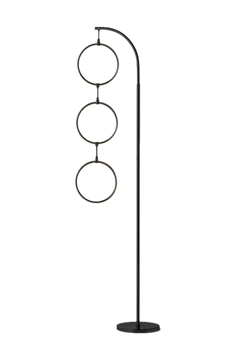 Brightech Nova 74" Novelty Halo Integrated LED Floor Lamp with 3-Way Dimming, Main, color, Black