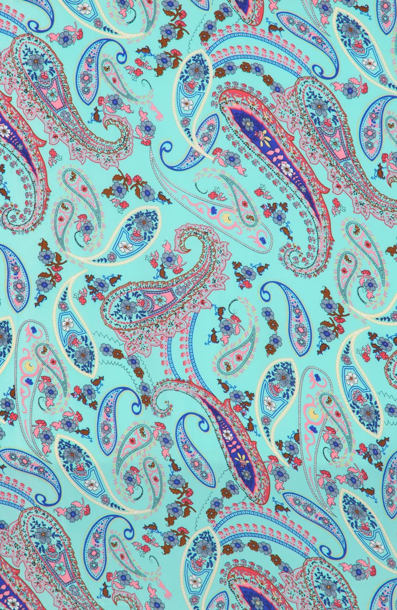 La Fiorentina Paisley Print Pareo, Alternate, color, Teal
