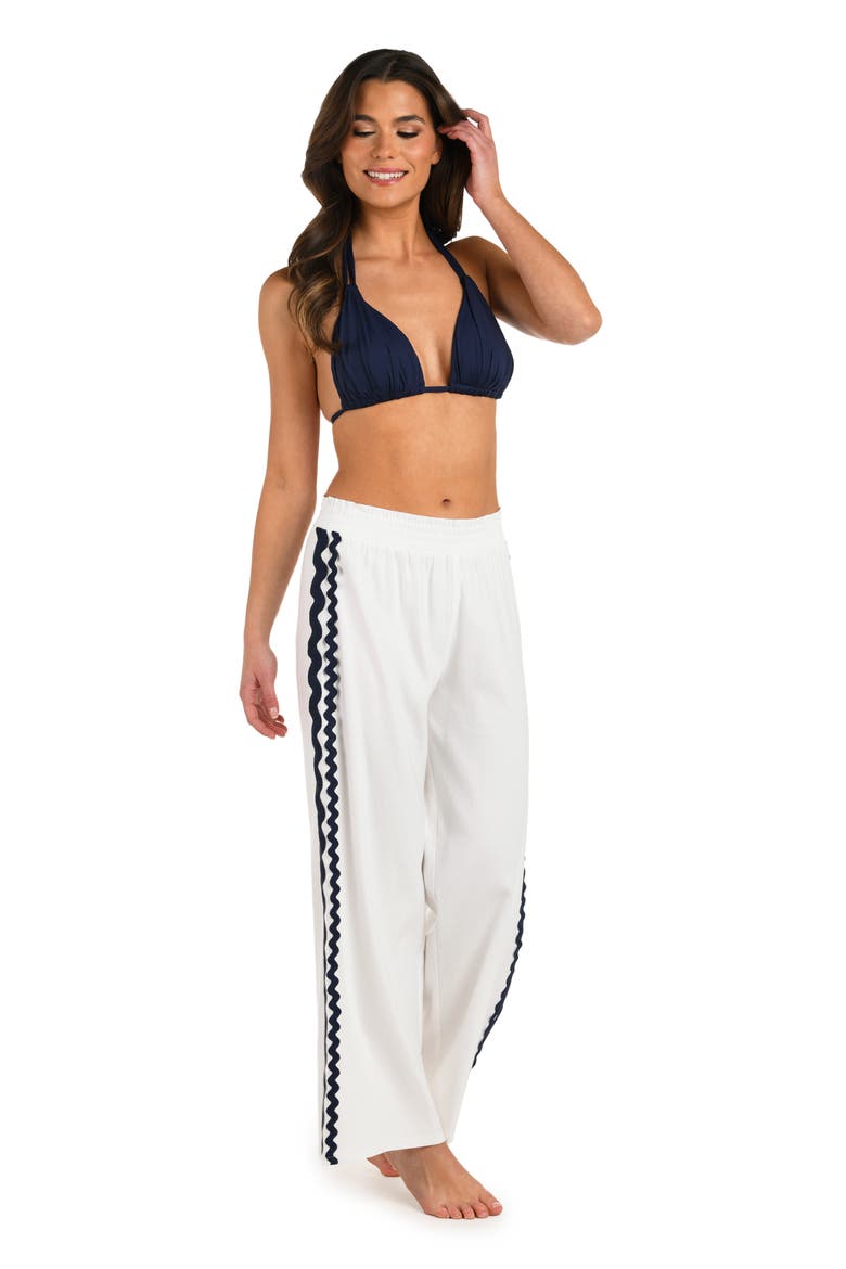 Poolside Linen Blend Cover-Up Pants, Alternate, color, WHITE