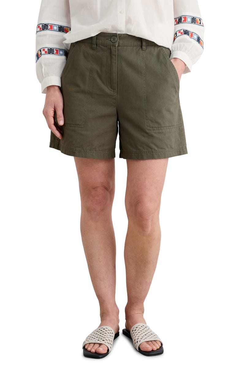 Seasalt Cornwall Attic Studio Organic Cotton Shorts, Main, color, Alpine