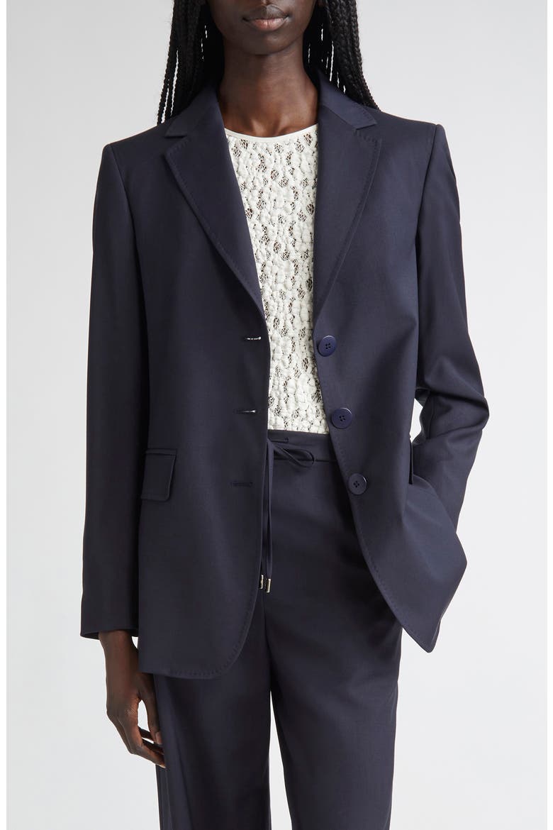 Nice Virgin Wool Blazer, Main, color, NAVY