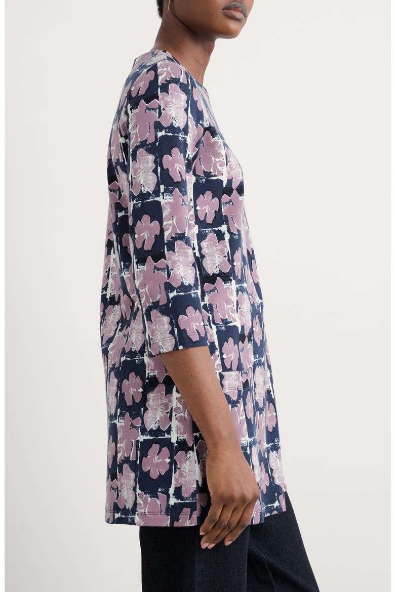 Tall Waves Cotton Blend Jersey Tunic, Alternate, color, MONOPRINT FLORAL MARITIME