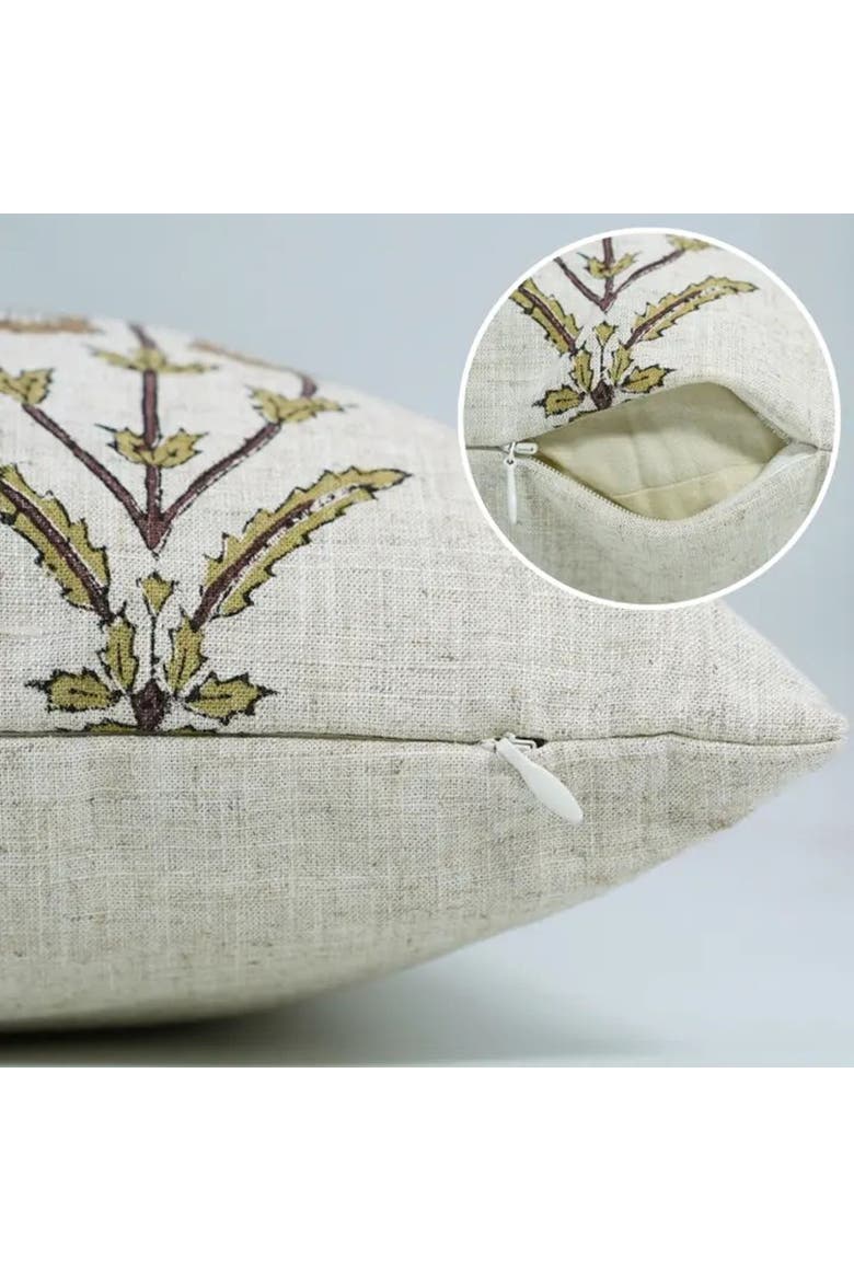 Amitabh Unique Hand-Block Viscose Linen Pillow Cover, Alternate, color, Brown