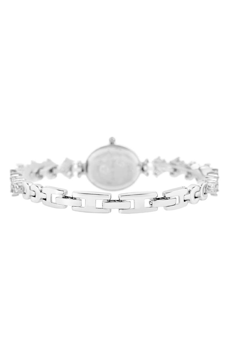 Danecraft Crystal Mother-of-Pearl Quartz Bracelet Watch, 20mm x 23mm, Alternate, color, Silver