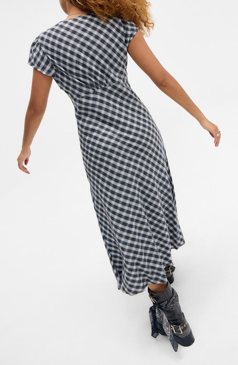 BDG Urban Outfitters Jolene Gingham Midi Dress, Alternate, color, Grey Check