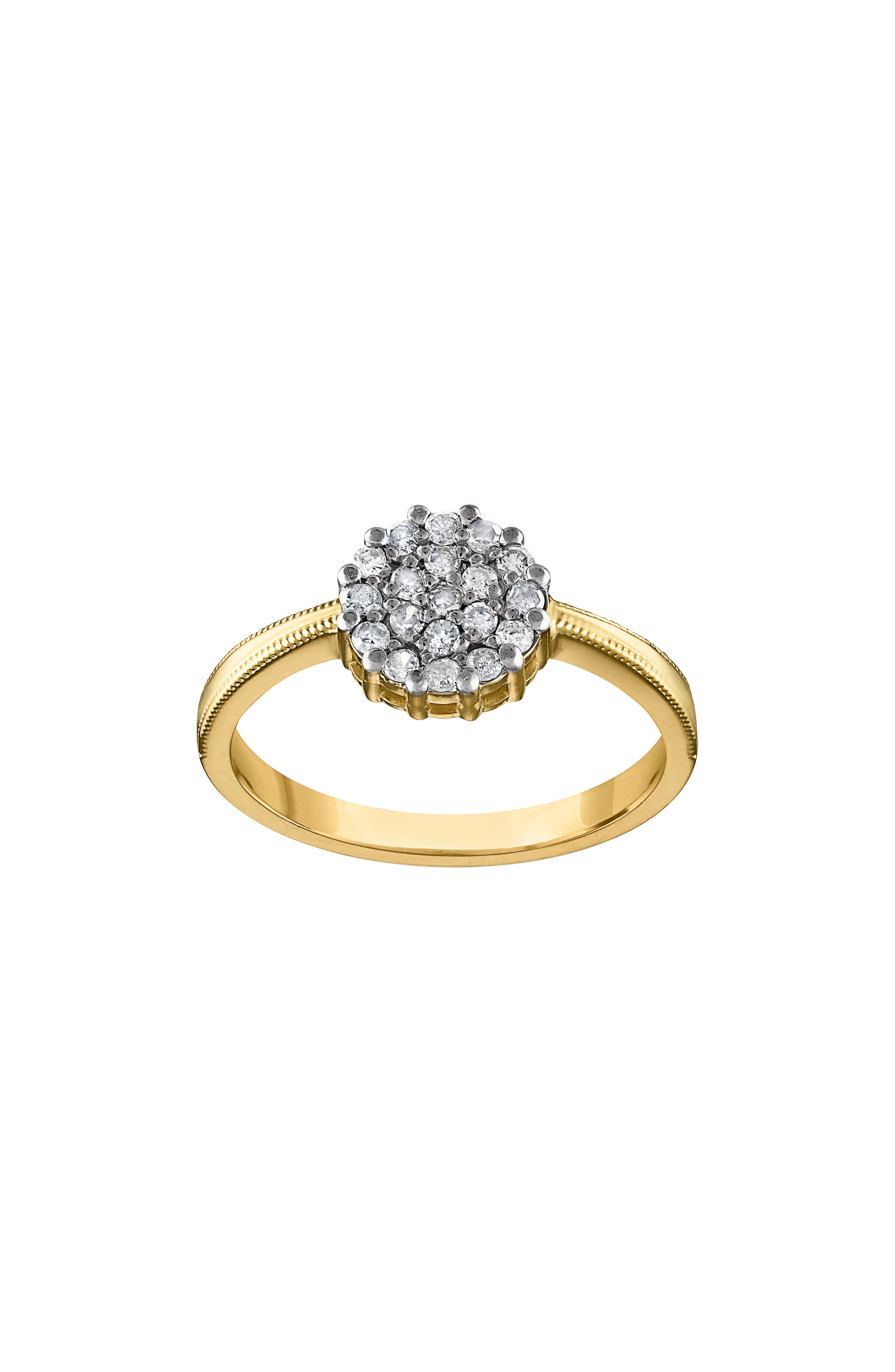 FZN 14K Gold Plated Sterling Silver Diamond Ring - 0.285ct.