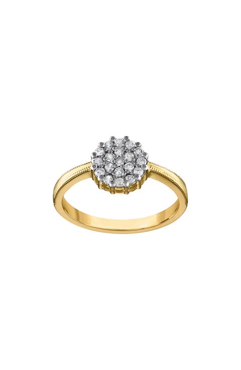 14K Gold Plated Sterling Silver Diamond Ring - 0.285ct.