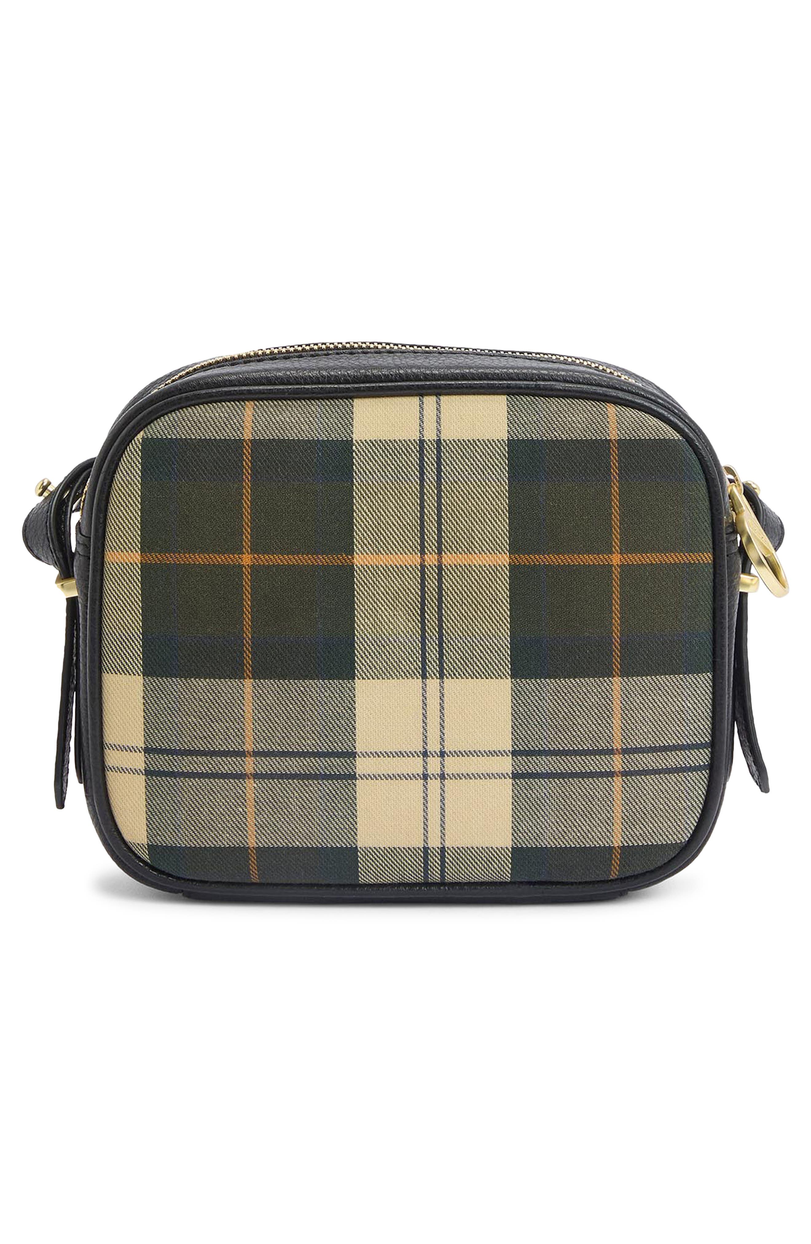 Barbour Daphne Tartan Plaid & Leather Crossbody Bag, Alternate, color, 