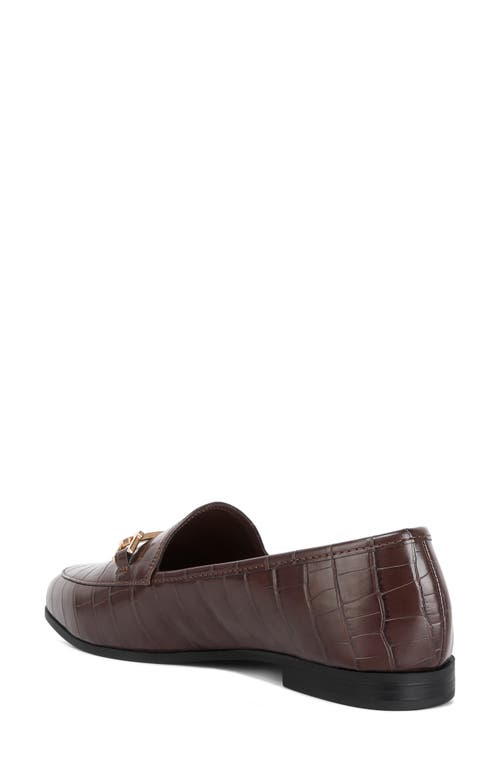 London Rag Deverell Croc Embossed Loafer In Brown