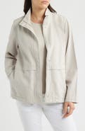 Eileen Fisher Zip-Up Organic Cotton & Organic Linen Jacket